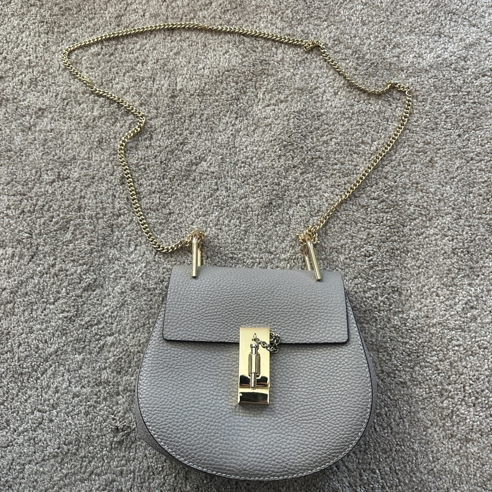 Chloé Drew look-alike Grey Vegan Leather Crossbody Bag